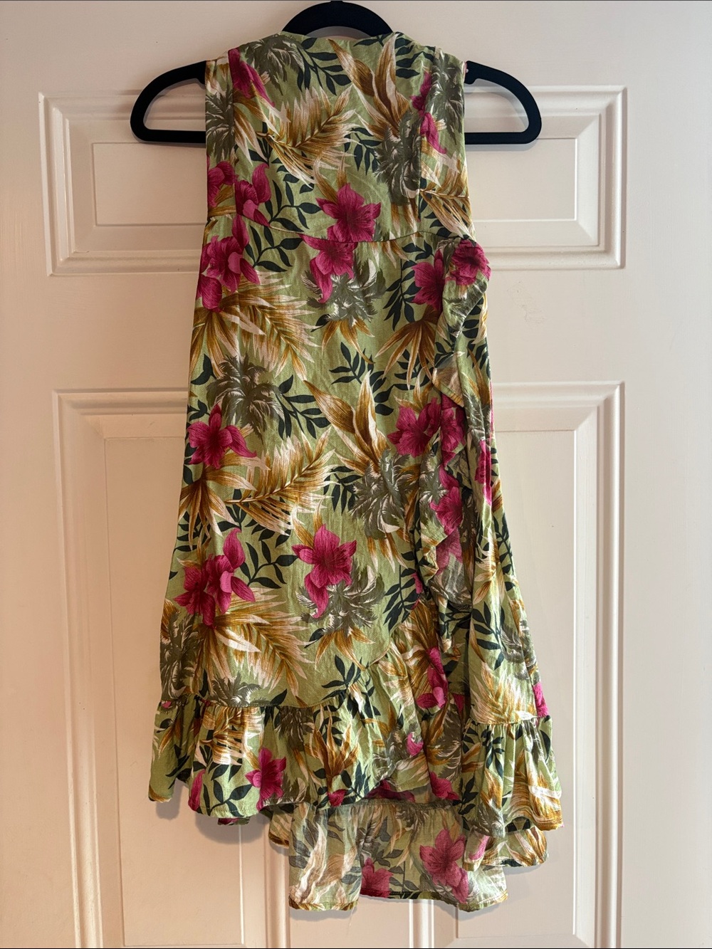 Kori Green Floral Casual Kids Dress with Pink Blooms